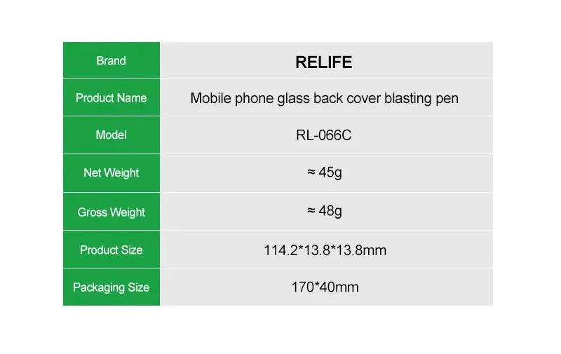 RELIFE RL-066C Penna a Percussione per Rimozione Vetro Posteriore iPhone e Android - Strumento Professionale per Riparazione Scocca e Fotocamera