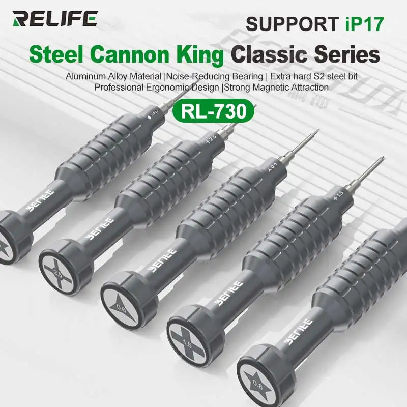 RELIFE RL-730 Steel Cannon King - Set Cacciaviti di Precisione Professionali per iPhone e Smartphone