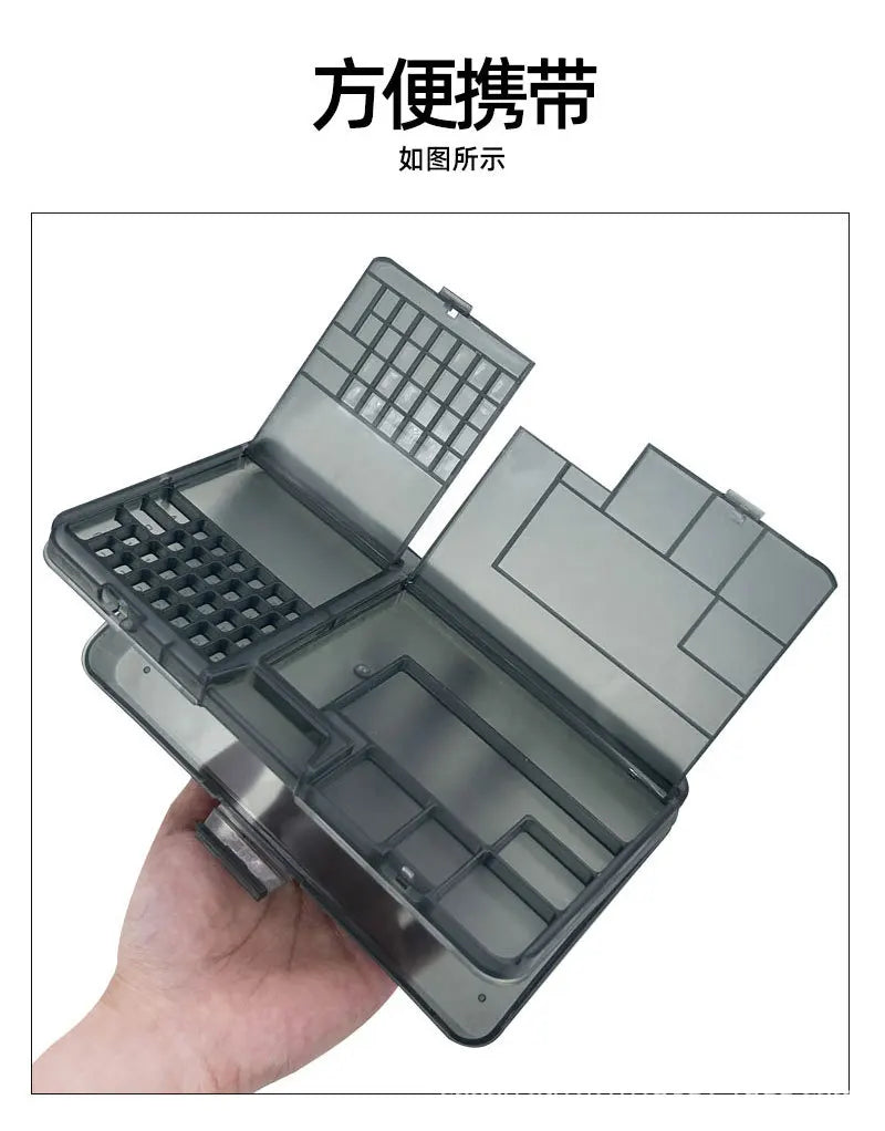 Organizer per Viti e Componenti Elettronici a Doppio Strato - Scatola Porta-Minuterie Professionale per Riparazione Smartphone