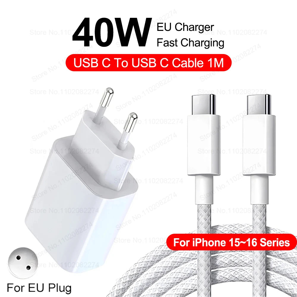 PD 40W carica rapida per 14 13 12 11 15 16 Pro Max  For iPhone 15 16 Plus