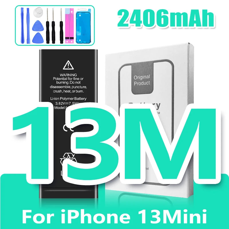 Batteria Alta Capacità 0 Cicli per iPhone - Ricambio Premium Serie 11, 12, 13, 14 - Kit Attrezzi Incluso