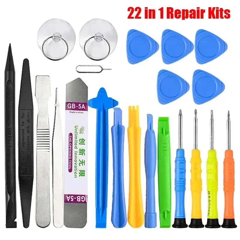 Kit Riparazione Professionale 22-in-1 per Smartphone, Tablet e PC - Set Completo con Spudger, Cacciaviti e Ventose