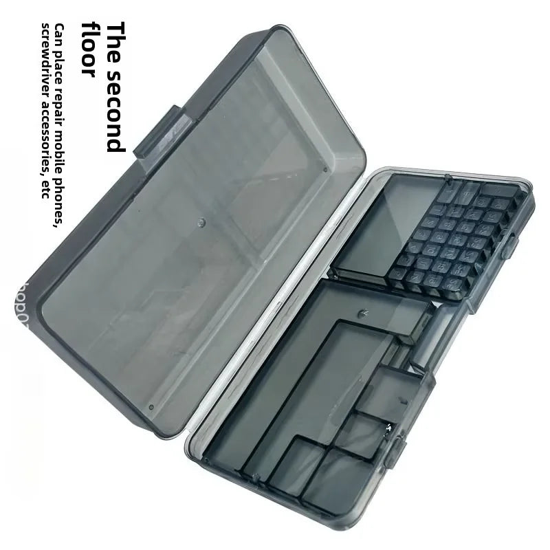 Organizer per Viti e Componenti Elettronici a Doppio Strato - Scatola Porta-Minuterie Professionale per Riparazione Smartphone