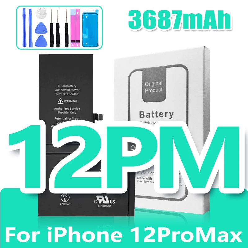 Batteria Alta Capacità 0 Cicli per iPhone - Ricambio Premium Serie 11, 12, 13, 14 - Kit Attrezzi Incluso