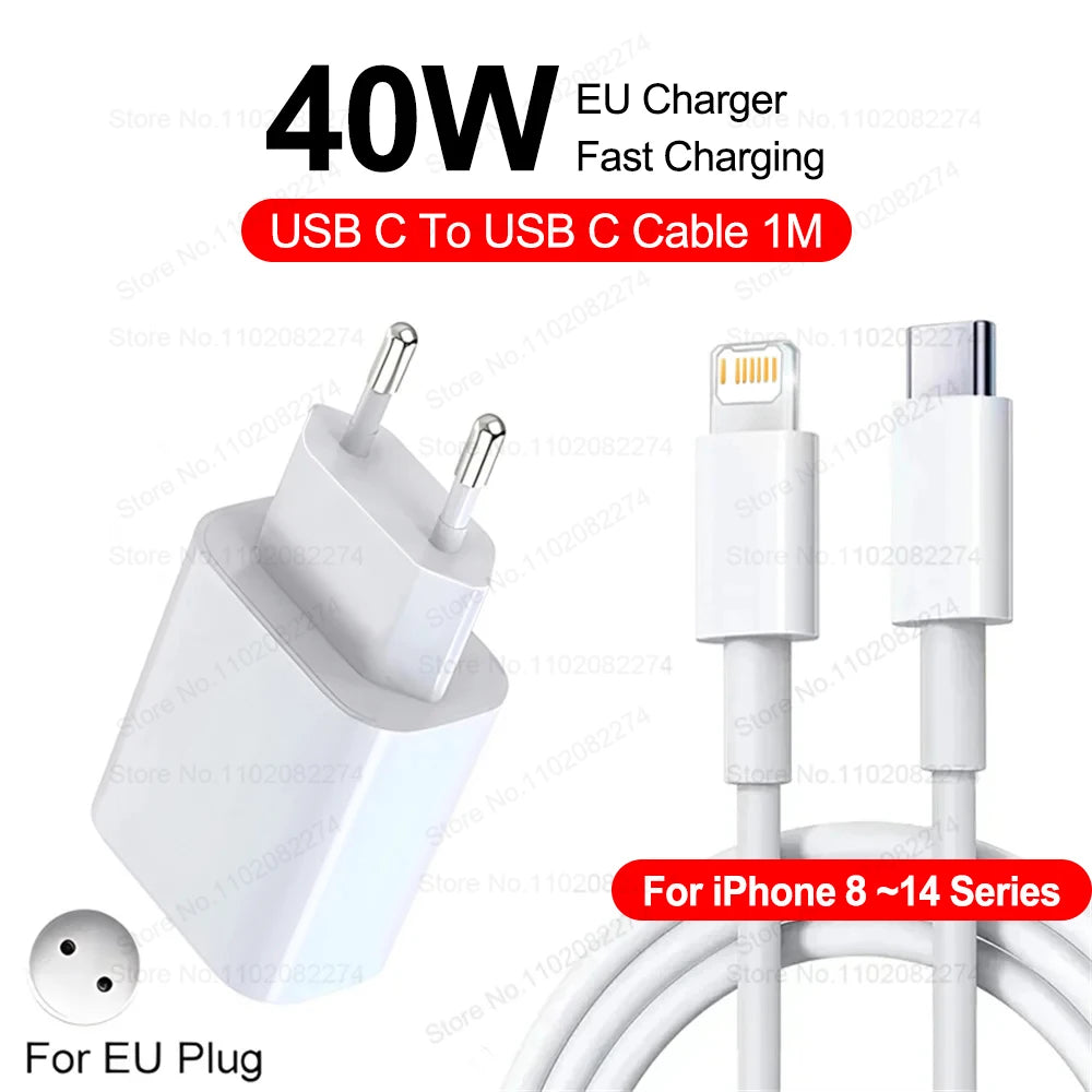 PD 40W carica rapida per 14 13 12 11 15 16 Pro Max  For iPhone 15 16 Plus