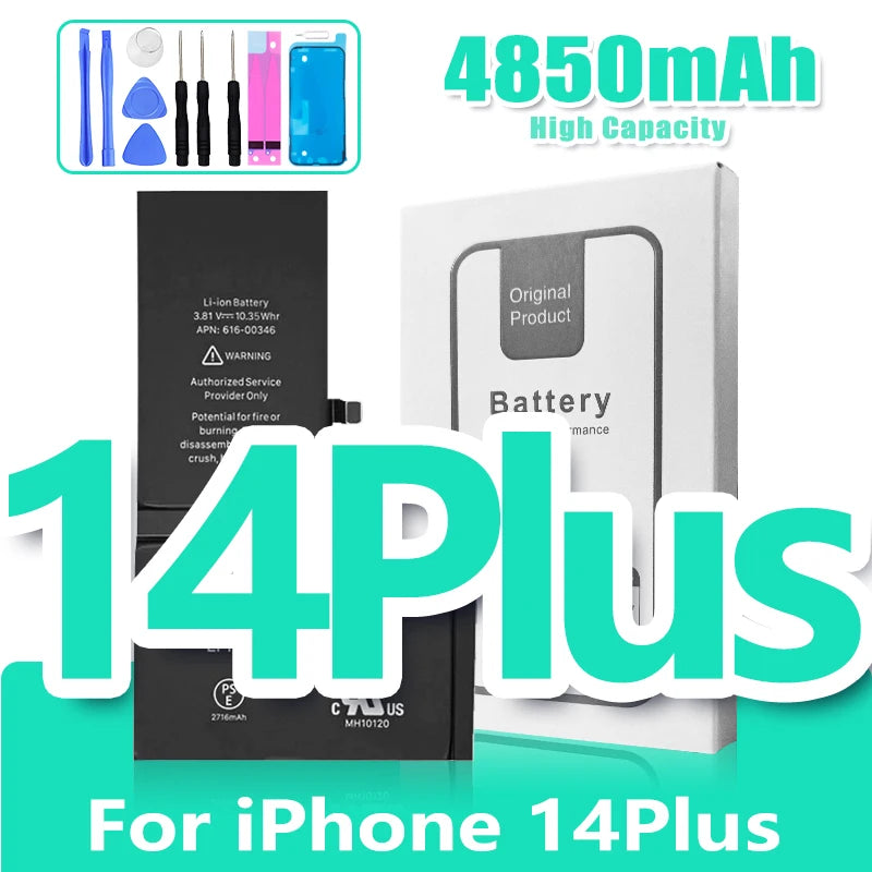 Batteria Alta Capacità 0 Cicli per iPhone - Ricambio Premium Serie 11, 12, 13, 14 - Kit Attrezzi Incluso