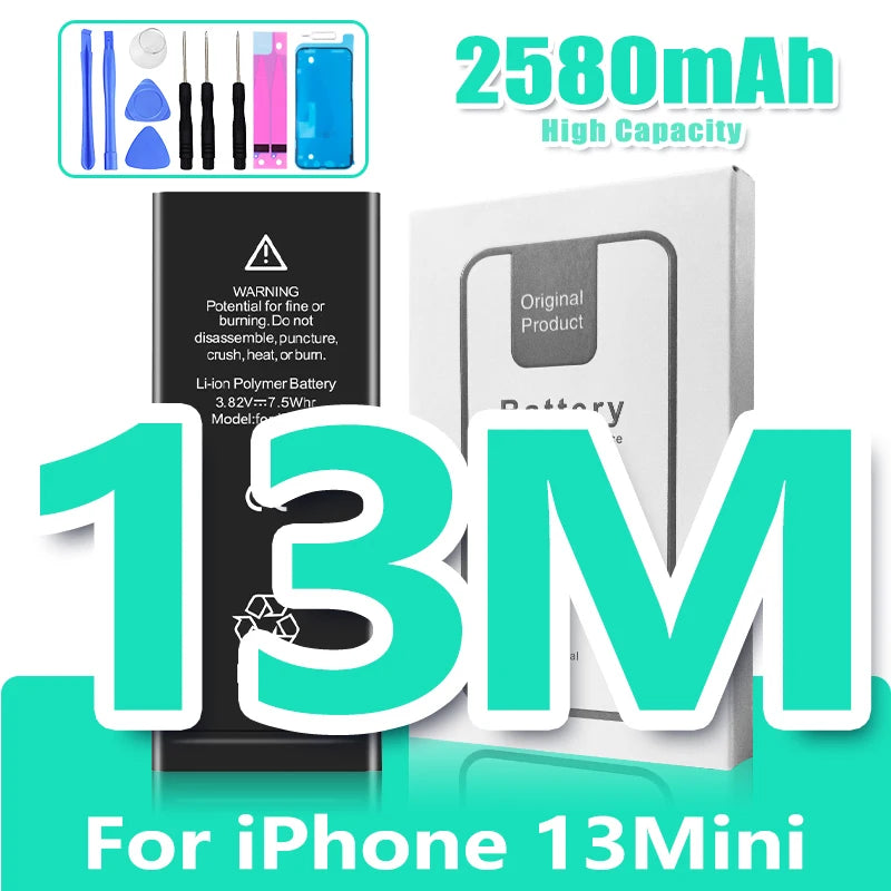 Batteria Alta Capacità 0 Cicli per iPhone - Ricambio Premium Serie 11, 12, 13, 14 - Kit Attrezzi Incluso