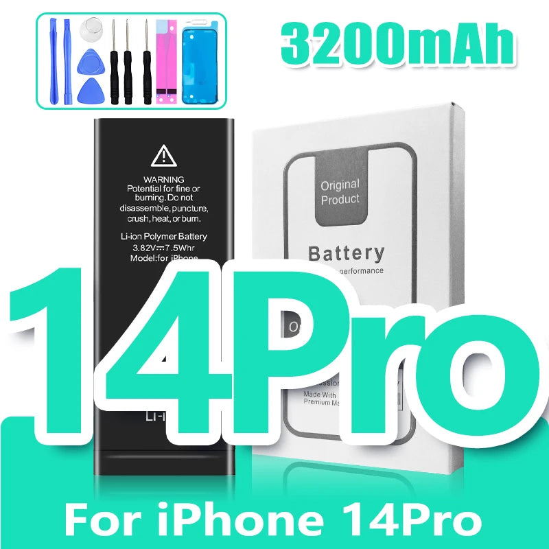 Batteria Alta Capacità 0 Cicli per iPhone - Ricambio Premium Serie 11, 12, 13, 14 - Kit Attrezzi Incluso