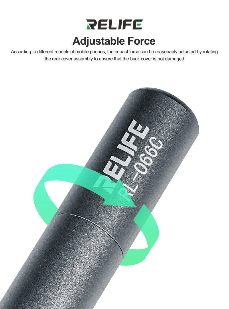 RELIFE RL-066C Penna a Percussione per Rimozione Vetro Posteriore iPhone e Android - Strumento Professionale per Riparazione Scocca e Fotocamera