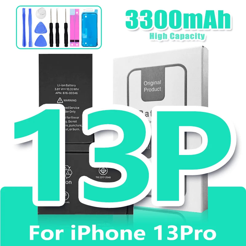 Batteria Alta Capacità 0 Cicli per iPhone - Ricambio Premium Serie 11, 12, 13, 14 - Kit Attrezzi Incluso