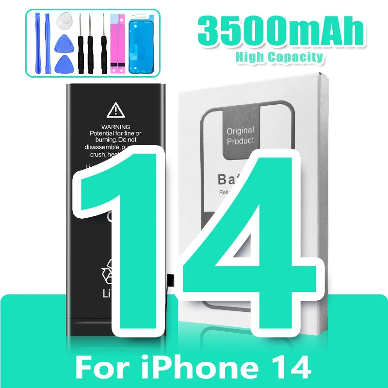 Batteria Alta Capacità 0 Cicli per iPhone - Ricambio Premium Serie 11, 12, 13, 14 - Kit Attrezzi Incluso