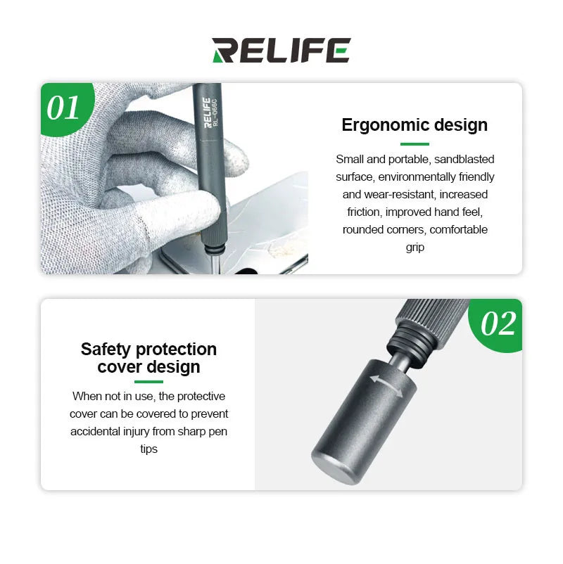 RELIFE RL-066C Penna a Percussione per Rimozione Vetro Posteriore iPhone e Android - Strumento Professionale per Riparazione Scocca e Fotocamera