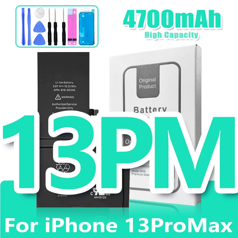 Batteria Alta Capacità 0 Cicli per iPhone - Ricambio Premium Serie 11, 12, 13, 14 - Kit Attrezzi Incluso