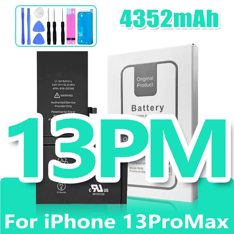 Batteria Alta Capacità 0 Cicli per iPhone - Ricambio Premium Serie 11, 12, 13, 14 - Kit Attrezzi Incluso