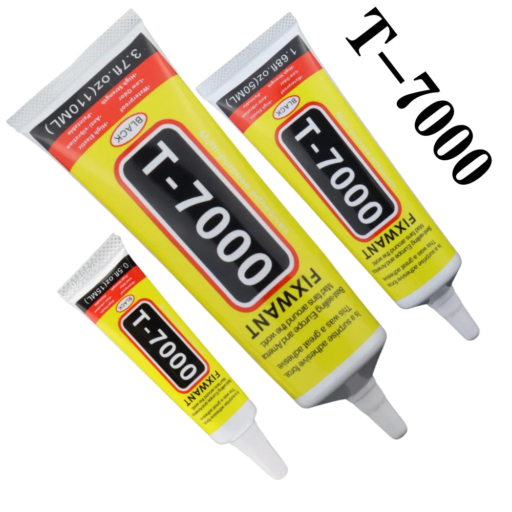 Colla Tecnica T-7000 Nera - Adesivo Professionale per Riparazione Display e Frame Smartphone - Disponibile in 15ml / 50ml / 110ml