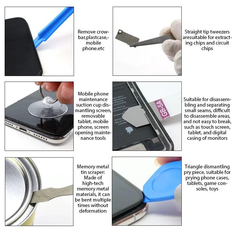 Kit Riparazione Professionale 22-in-1 per Smartphone, Tablet e PC - Set Completo con Spudger, Cacciaviti e Ventose