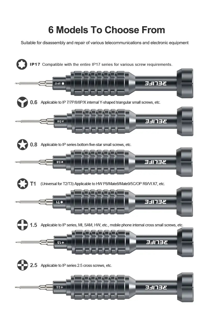 RELIFE RL-730 Steel Cannon King - Set Cacciaviti di Precisione Professionali per iPhone e Smartphone