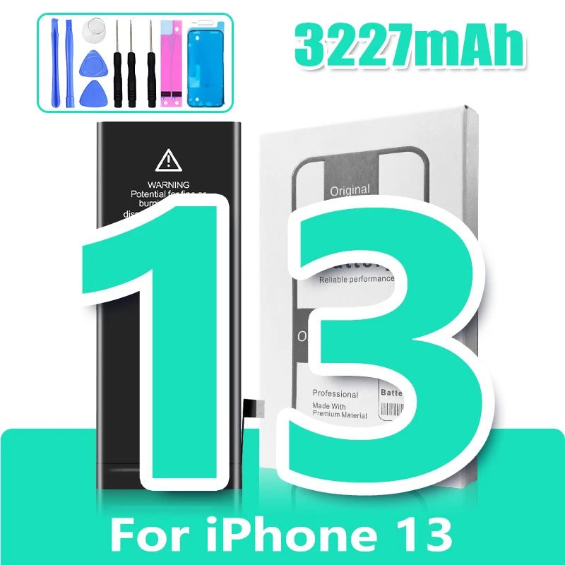 Batteria Alta Capacità 0 Cicli per iPhone - Ricambio Premium Serie 11, 12, 13, 14 - Kit Attrezzi Incluso