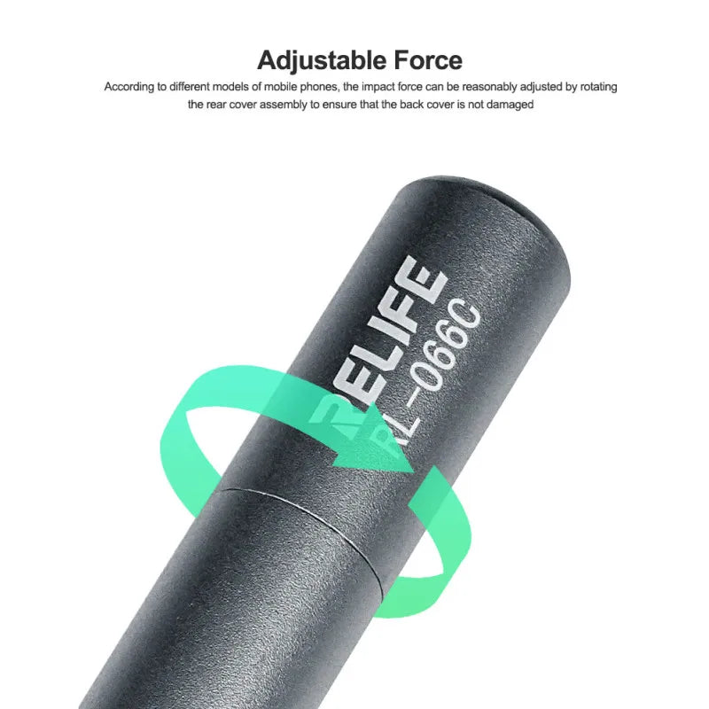 RELIFE RL-066C Penna a Percussione per Rimozione Vetro Posteriore iPhone e Android - Strumento Professionale per Riparazione Scocca e Fotocamera