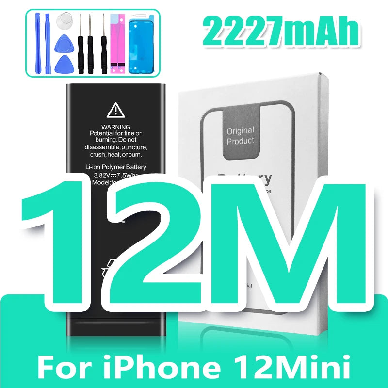 Batteria Alta Capacità 0 Cicli per iPhone - Ricambio Premium Serie 11, 12, 13, 14 - Kit Attrezzi Incluso